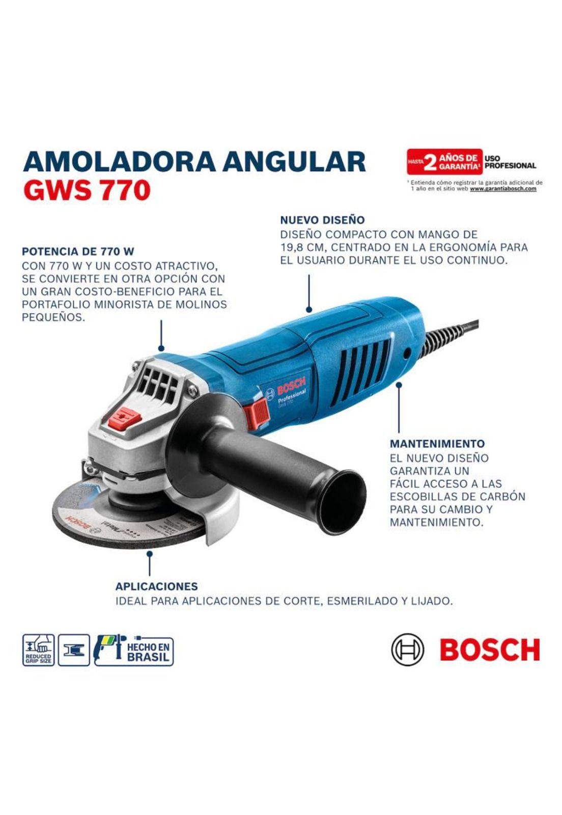 ESMERIL ANG BOSCH 4 1/2 GWS 770 220V M14 0601398N-3