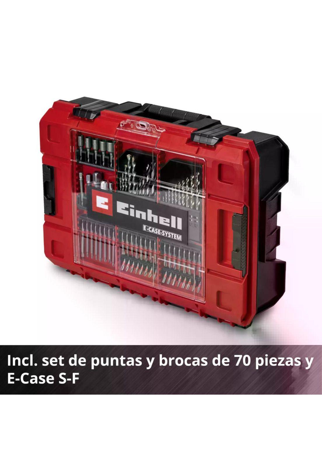 TALADRO EINHELL TP-CD 18/70 + 1 BAT 2 A + 1 BAT 3 A + 70 ACC-8