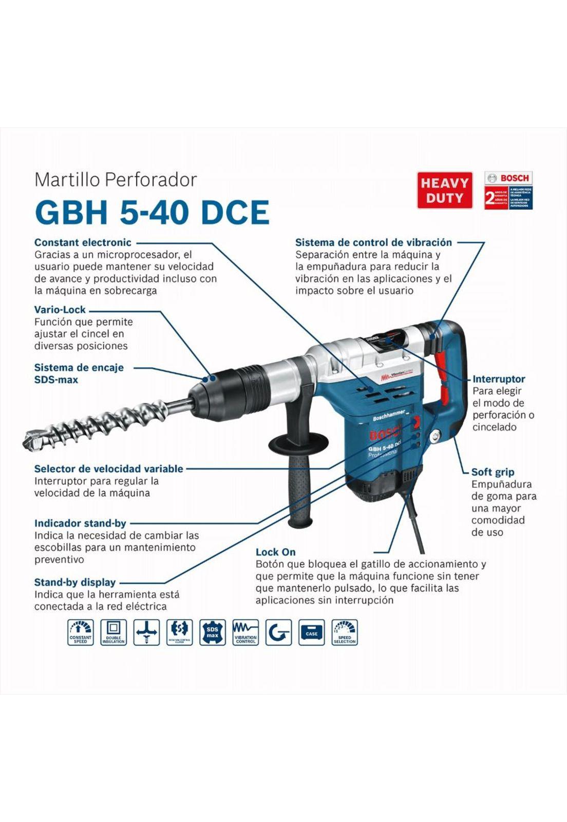 ROTOMARTILLO BOSCH GBH 540 DCE SDS MAX 1150W-2