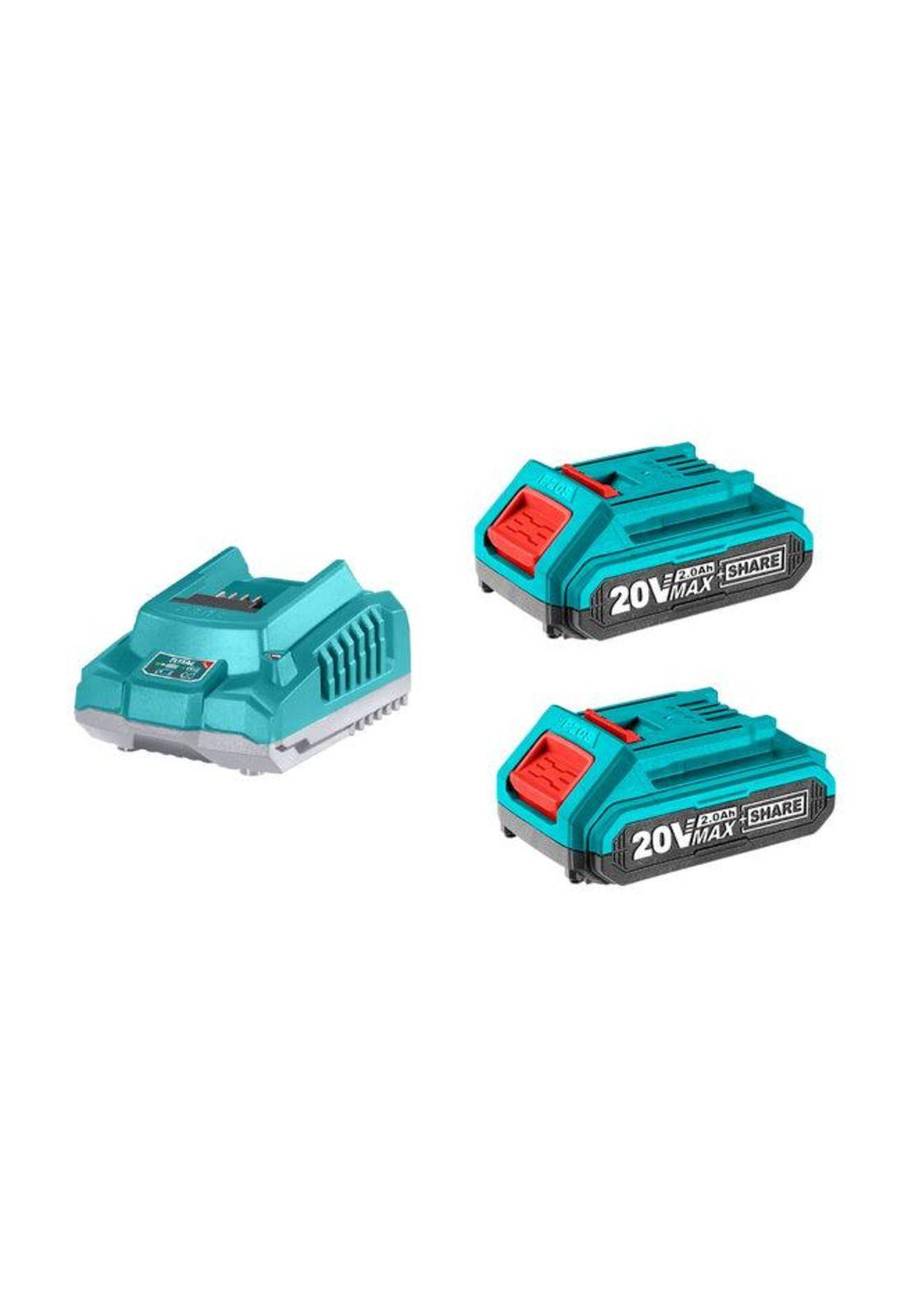 KIT 2 BATERIAS 20V 2.0 AH + CARGADOR TOTAL TFBCPK1222-0