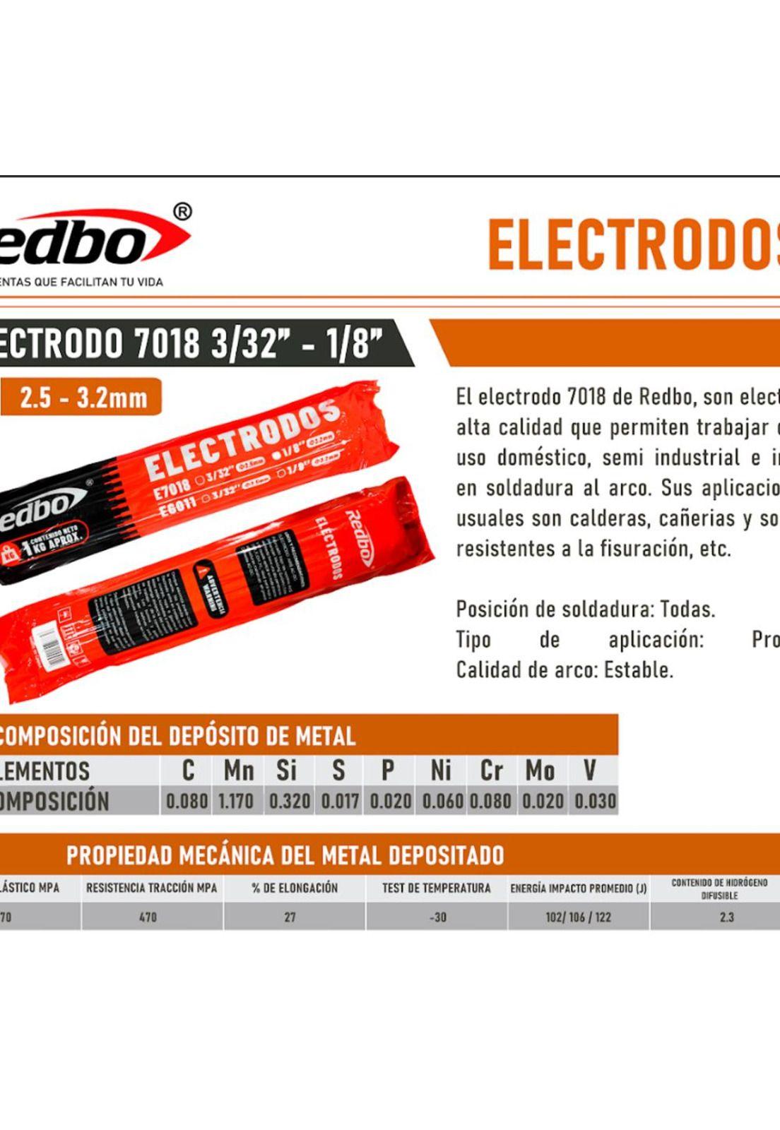 SOLDADURA REDBO 7018 1/8" (3.2MM) 1KG-2