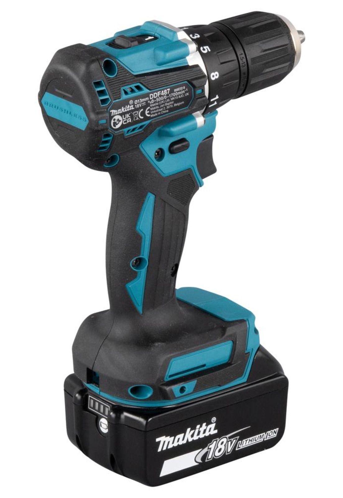 TALADRO ATOR. MAKITA DDF487SF1 13MM 18V+1BAT 3AH+CARG-3