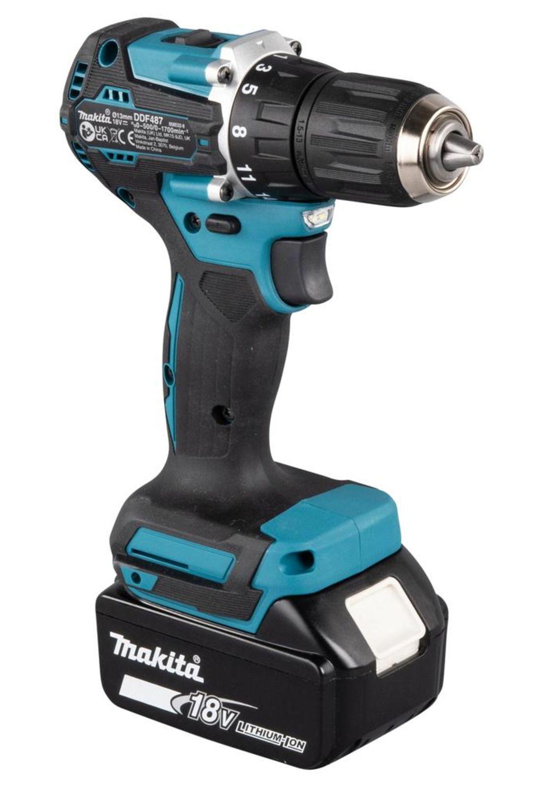 TALADRO ATOR. MAKITA DDF487SF1 13MM 18V+1BAT 3AH+CARG-5