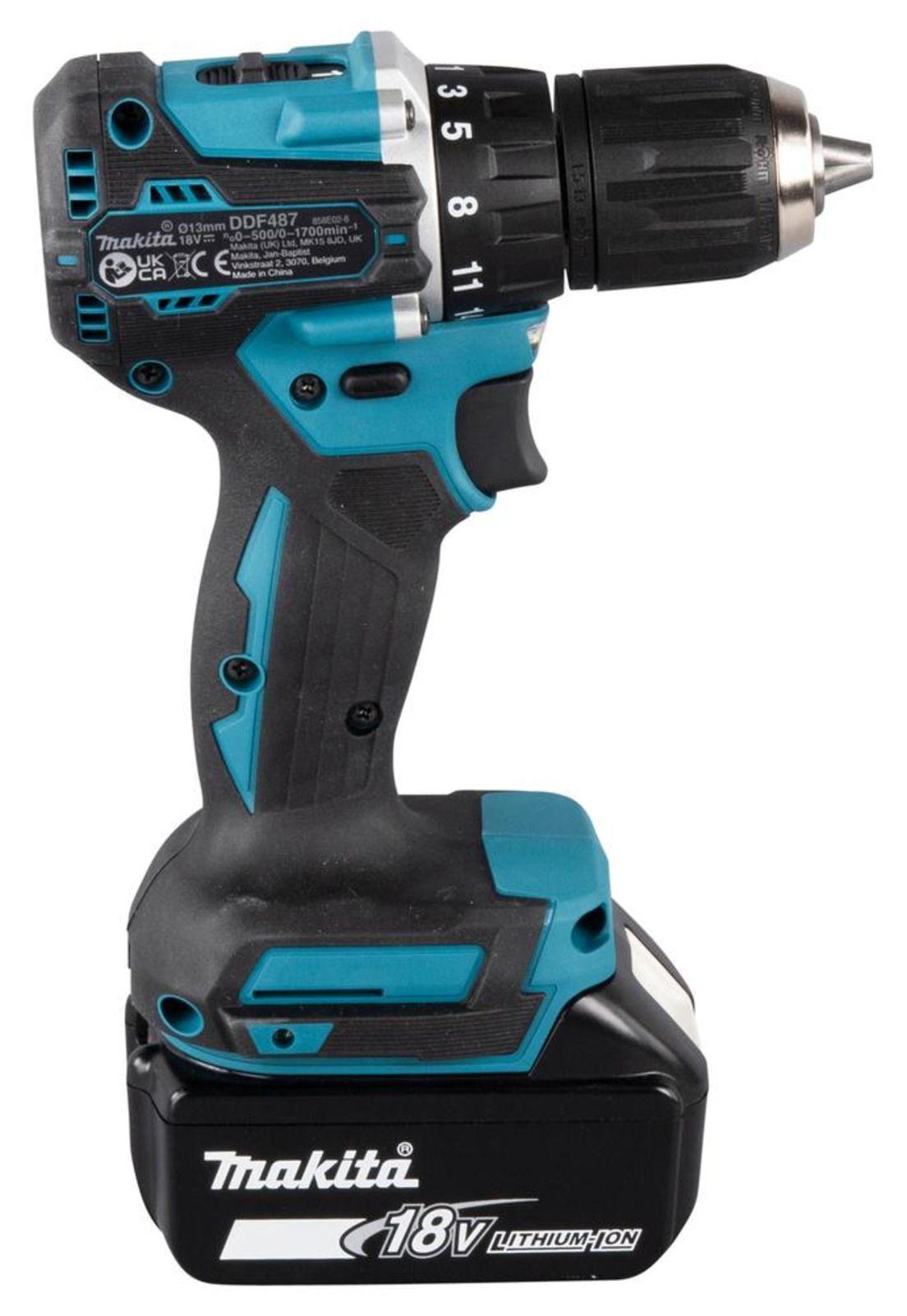 TALADRO ATOR. MAKITA DDF487SF1 13MM 18V+1BAT 3AH+CARG-5
