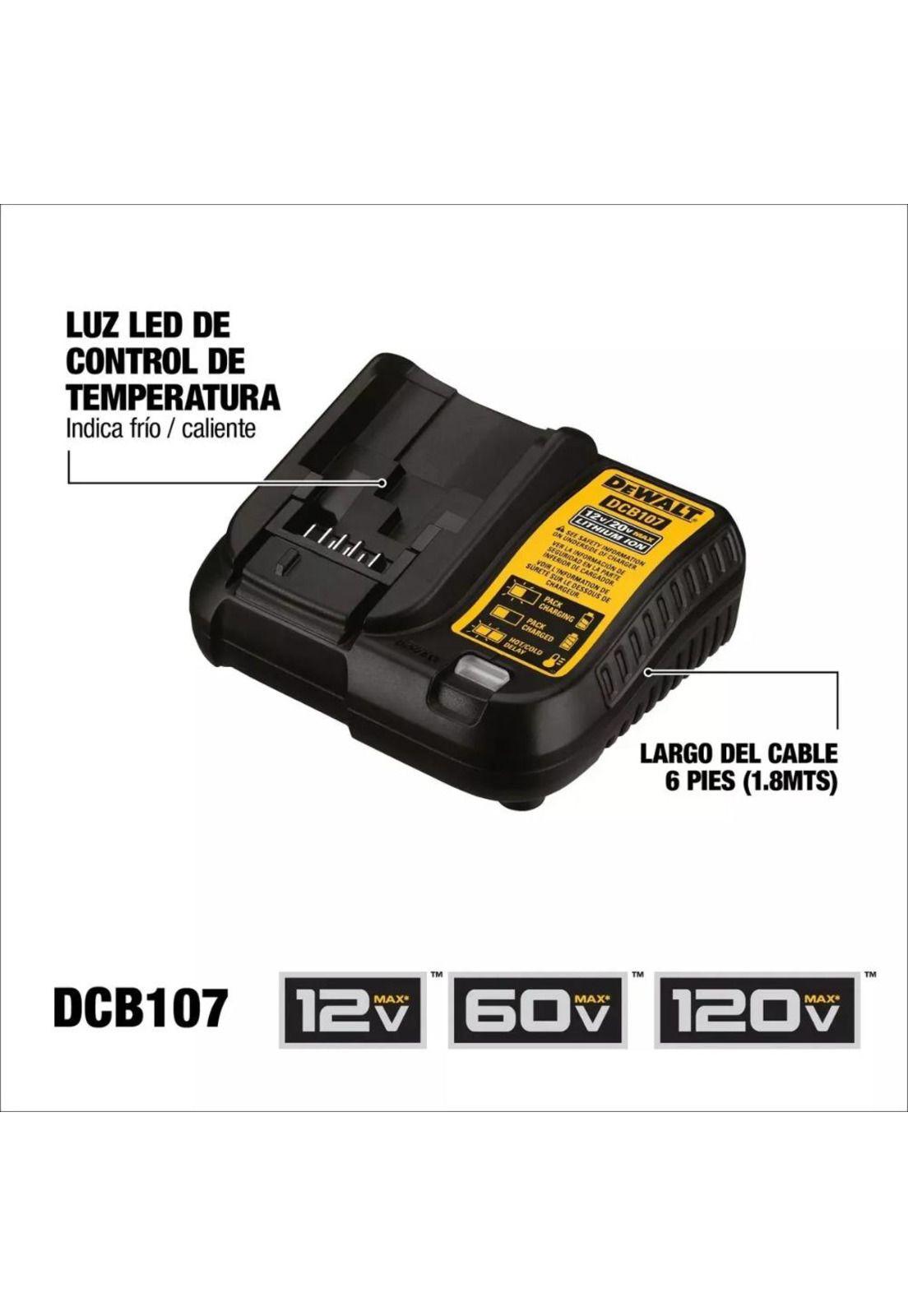 ATORNILLADOR INLAMBRICO DE IMPACTO DEWALT 6.35MM 20V 2 BATERIAS 1.5 AH  +CARGA + MALETA-4