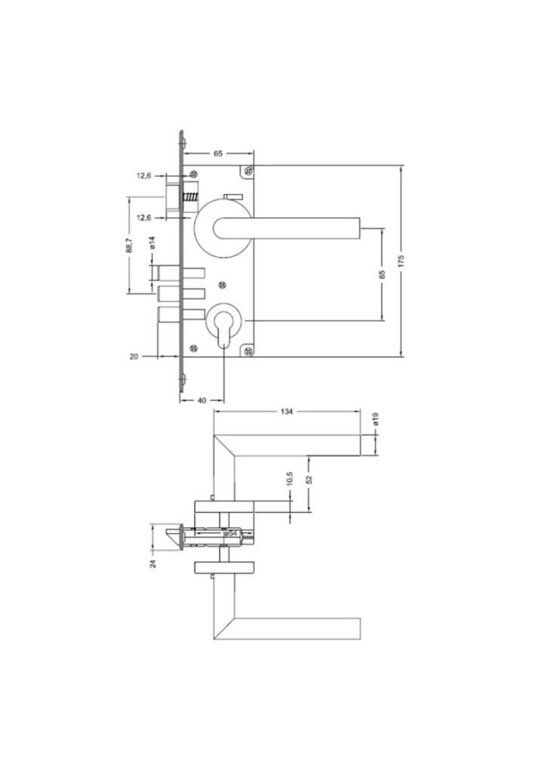 Cerradura Embutida Yale Toscana B40 para Dormitorio y Oficina Llave-Perilla AI-2
