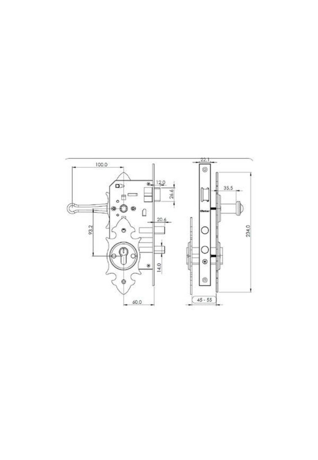 CERRADURA EMB.OISTER TRANCURA MANILLA NEGRO BT-2