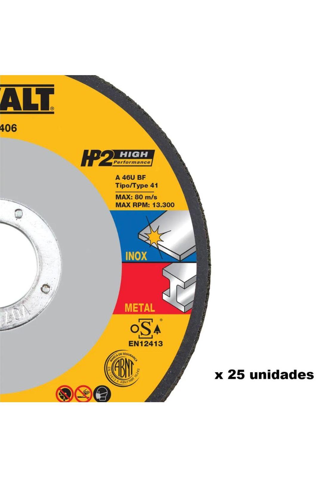 PACK 25 DISCOS CORTE DEWALT 4 1/2 X3.0 AI- DW84406-3