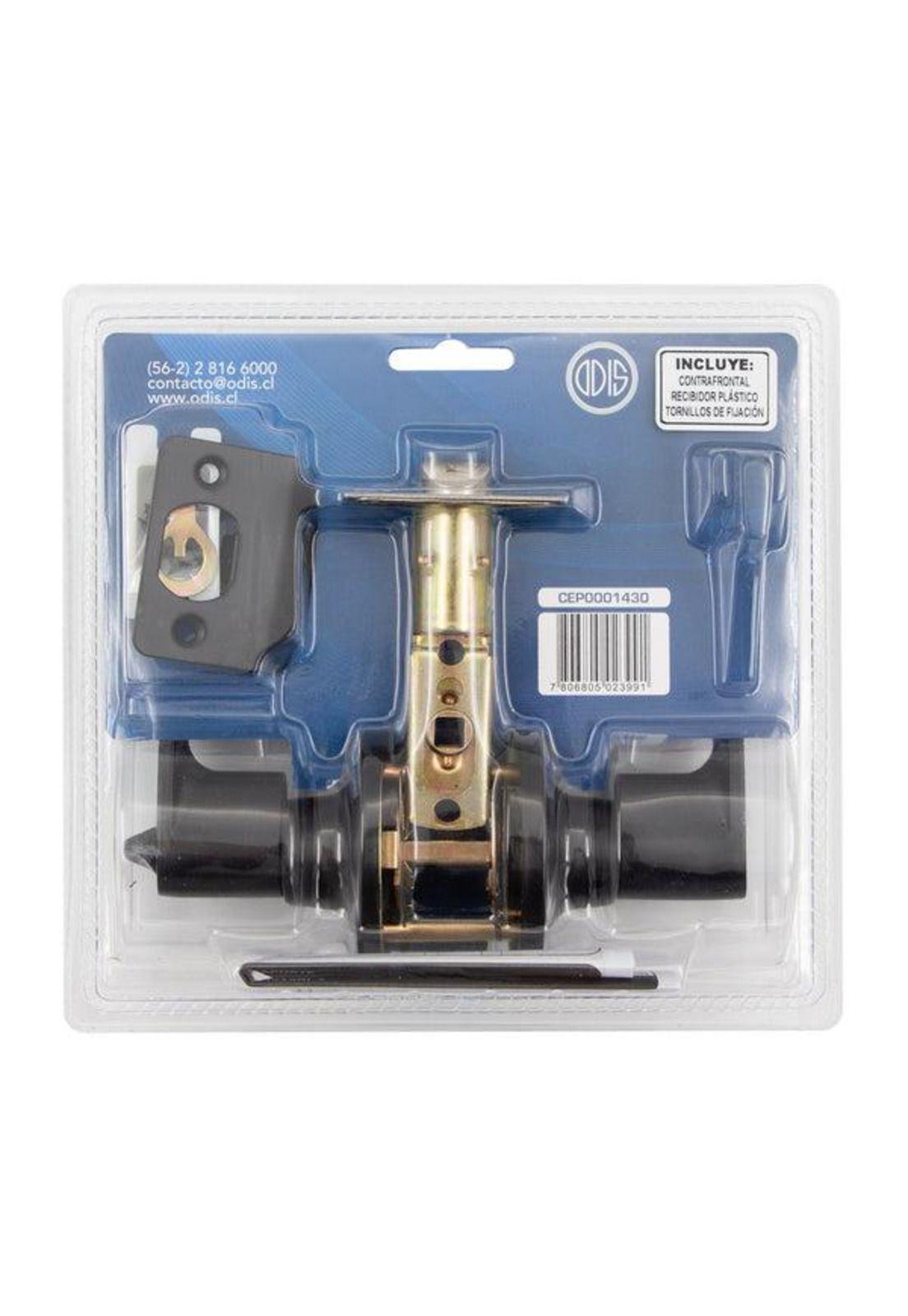 CERRADURA TUB.203 ODIS C/MANILLA BAÑO- NEGRO BT-6