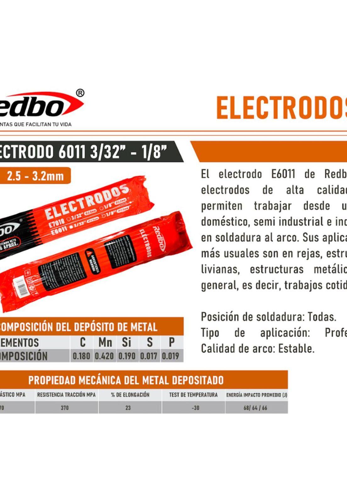 SOLDADURA REDBO 6011 1/8" (3.2MM) 1KG-2