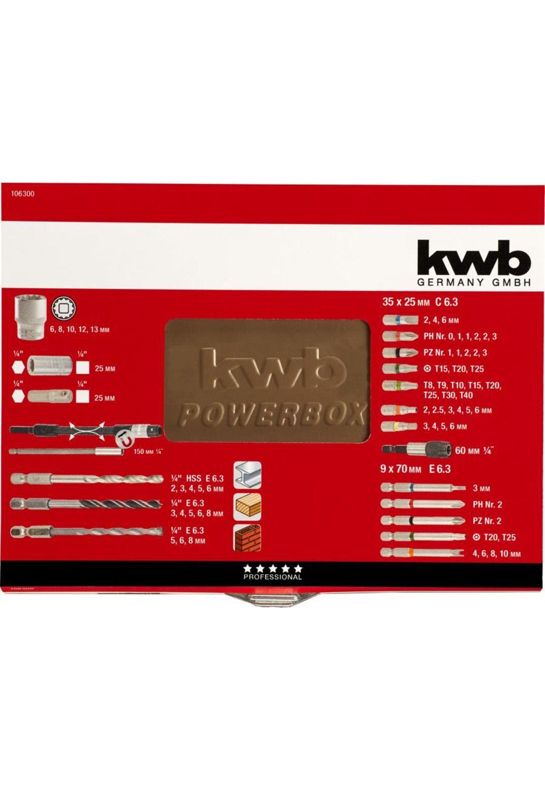 POWER BOX KWB 67 PIEZAS BROCAS Y PUNTAS-2