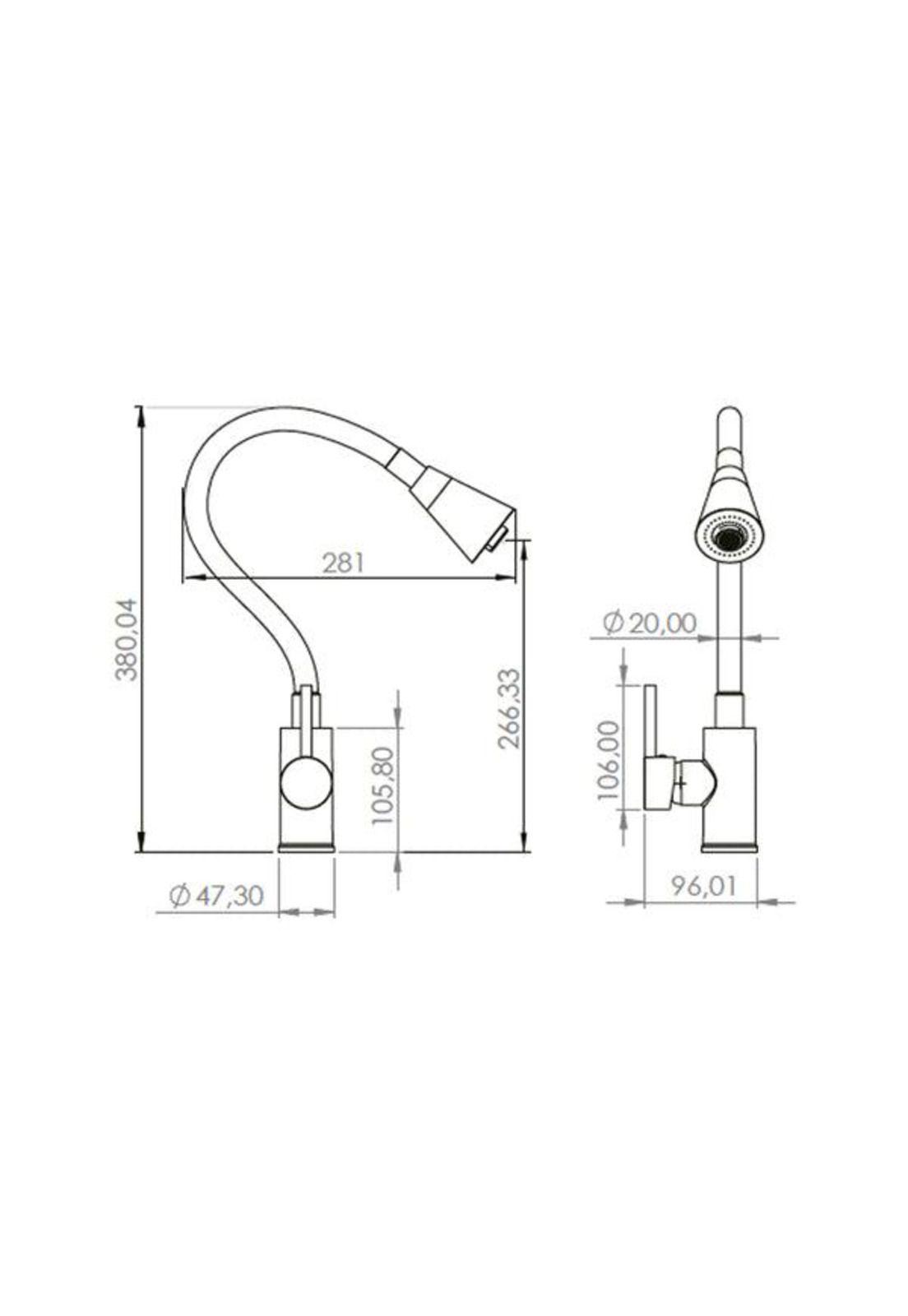 MONOMANDO LAVAPLATOS OREGON FLEX DUO CAÑO NEGRO-3