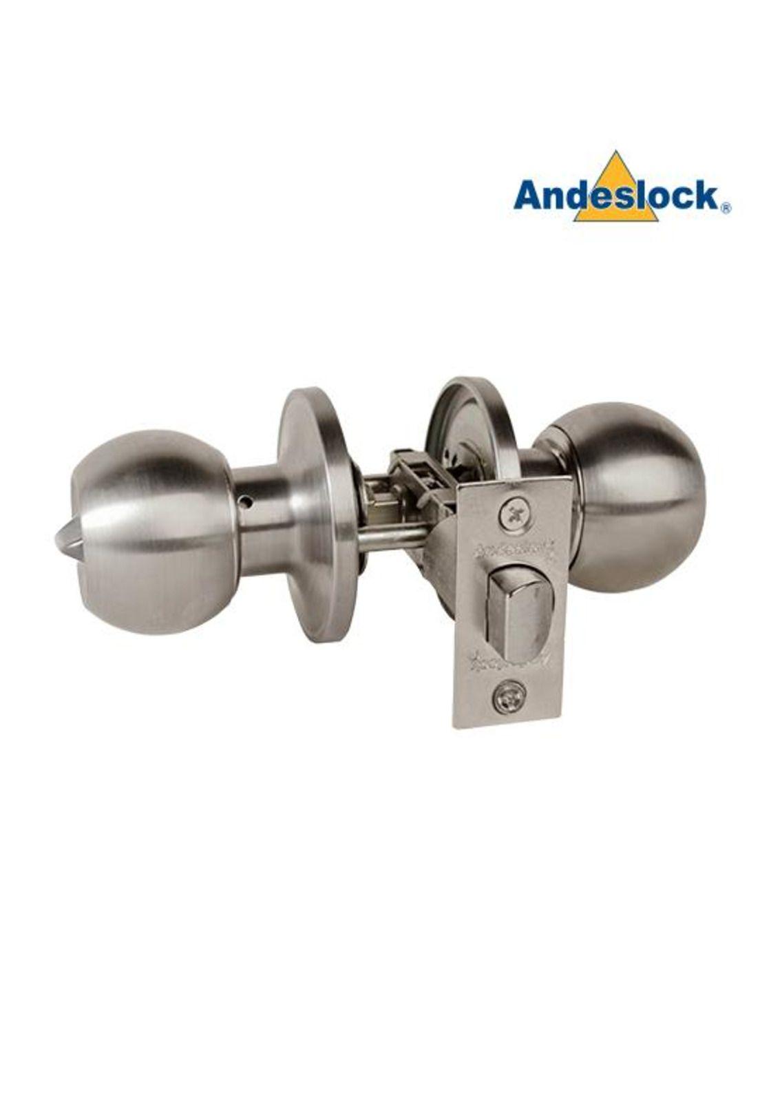 CERRADURA ANDESLOCK POMO-DORMITORIO / BAÑO AA44-ACERO INOXIDABLE-0