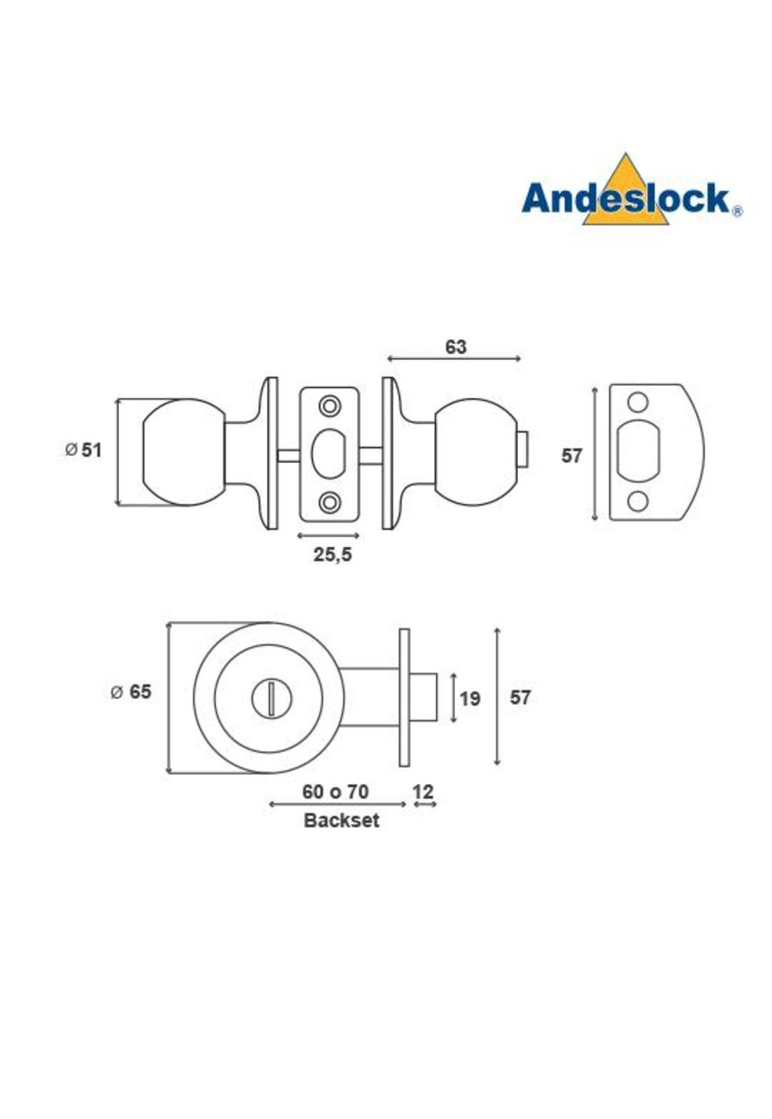 CERRADURA ANDESLOCK POMO-DORMITORIO / BAÑO AA44-ACERO INOXIDABLE-1