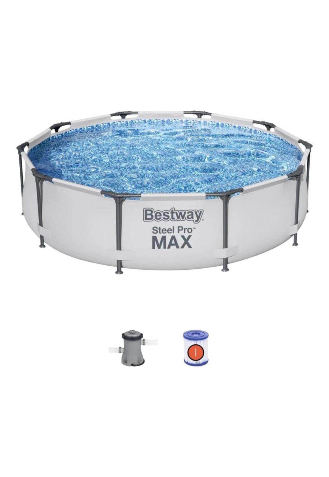 SET PISCINA BESTWAY REDONDA STEEL PRO MAX CON FILTRO 3.05MX76CM-0