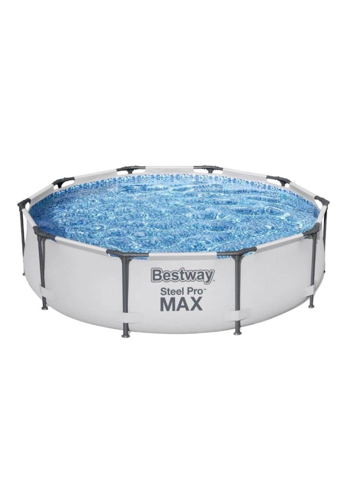 SET PISCINA BESTWAY REDONDA STEEL PRO MAX CON FILTRO 3.05MX76CM-1