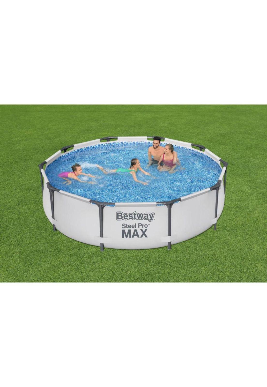 SET PISCINA BESTWAY REDONDA STEEL PRO MAX CON FILTRO 3.05MX76CM-6