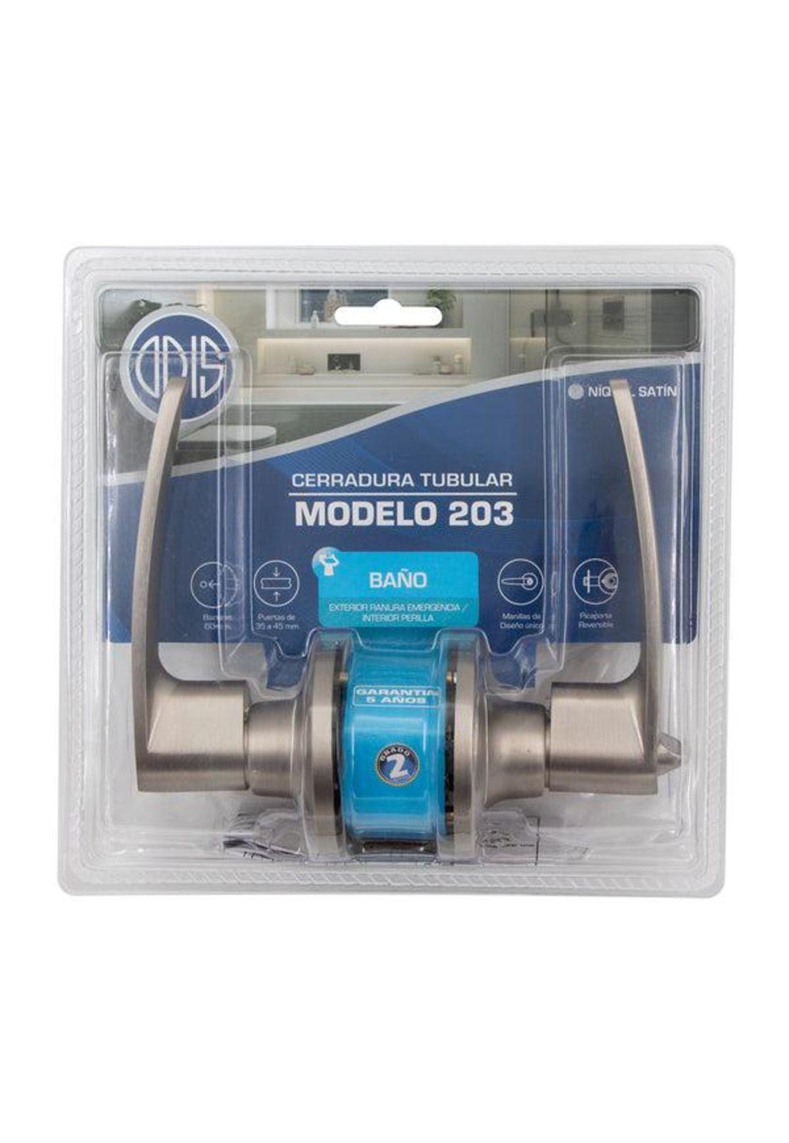 CERRADURA TUB.203 ODIS C/MANILLA BAÑO CR-N BT-5