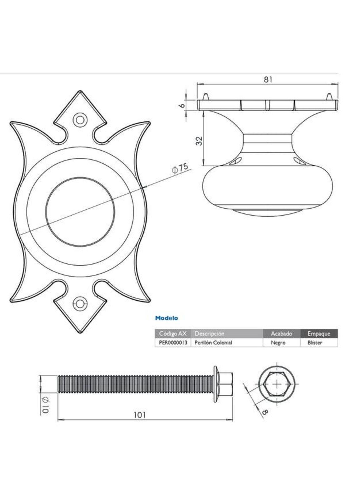 PERILLON ODIS COLONIAL MOD.COLONIAL NEGRO BT-4
