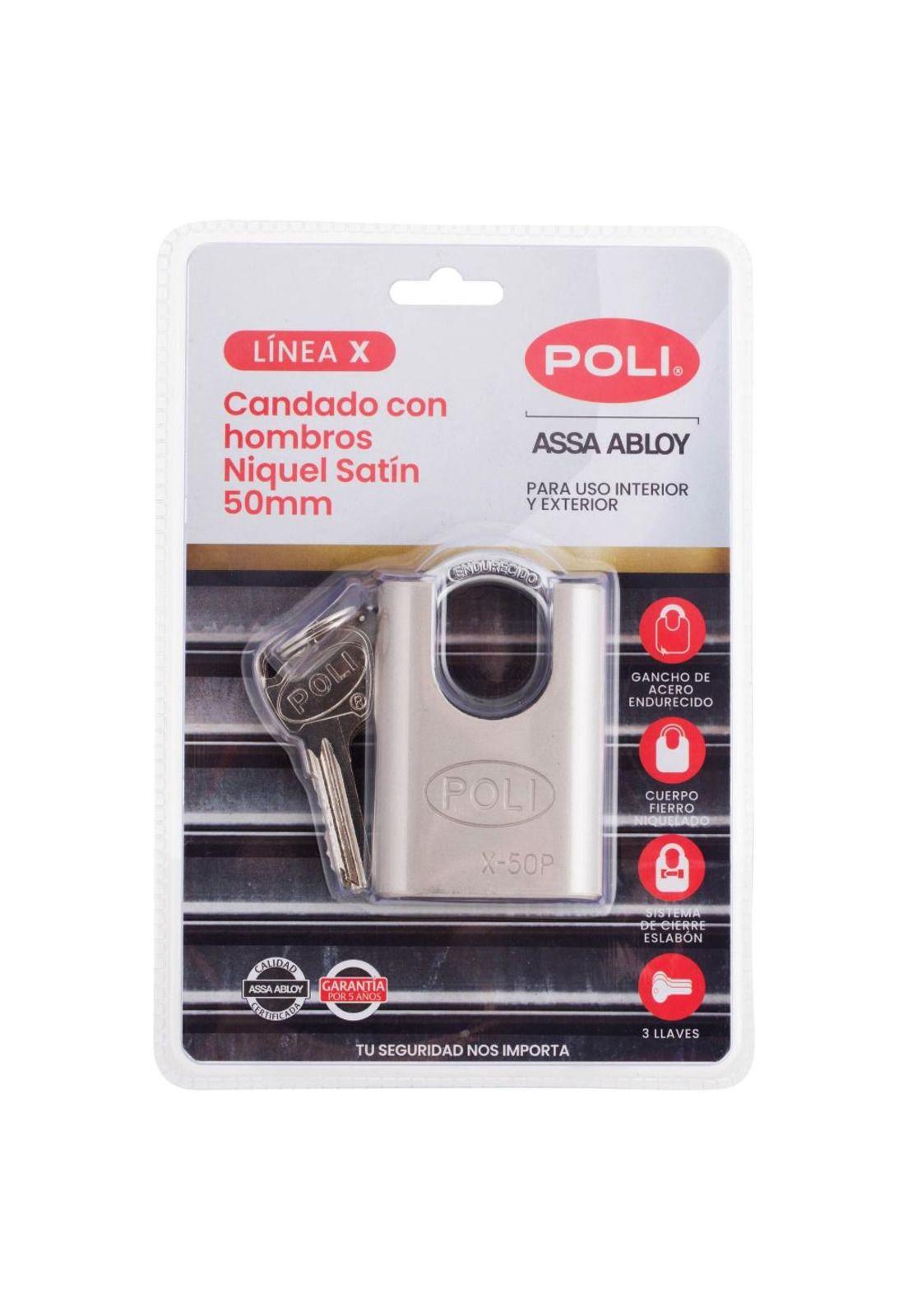 CANDADO POLI X 50P MM C/HOMBRO NIQUEL-6