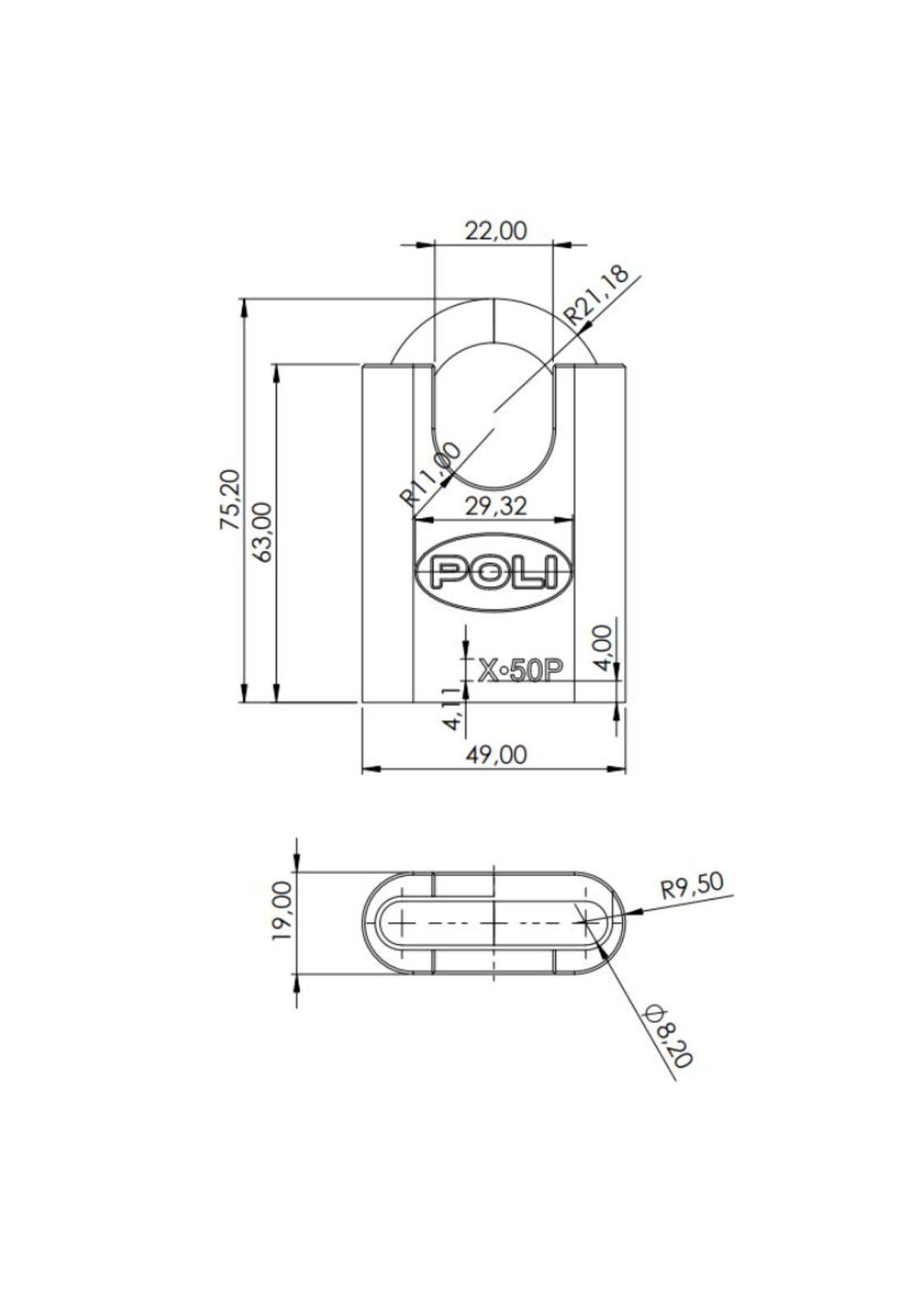 CANDADO POLI X 50P MM C/HOMBRO NIQUEL-7