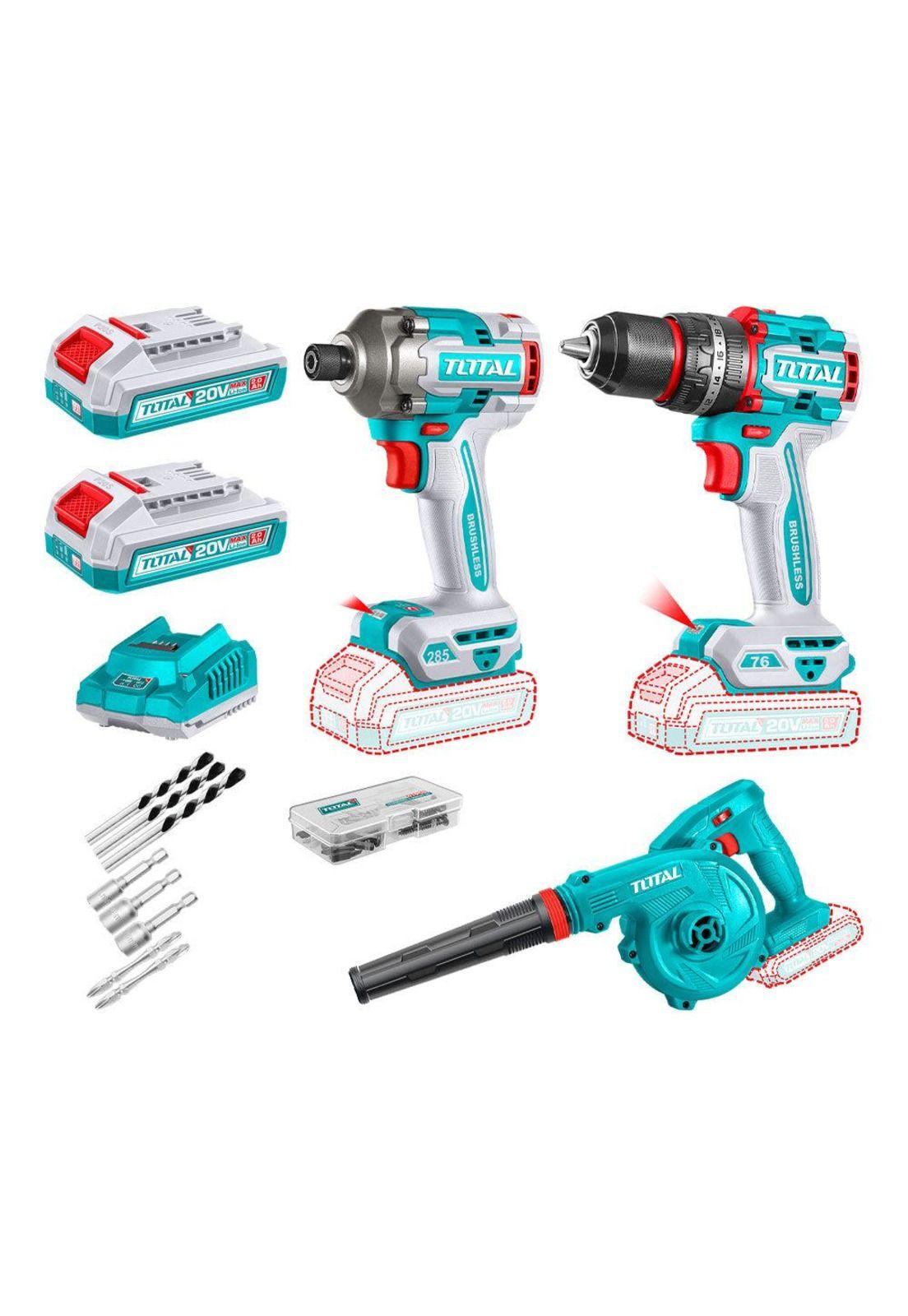 COMBO TOTAL TALADRO PER+ATORNI IMP+SOPLADOR+2B+C+ACCS TOSLI250182-0