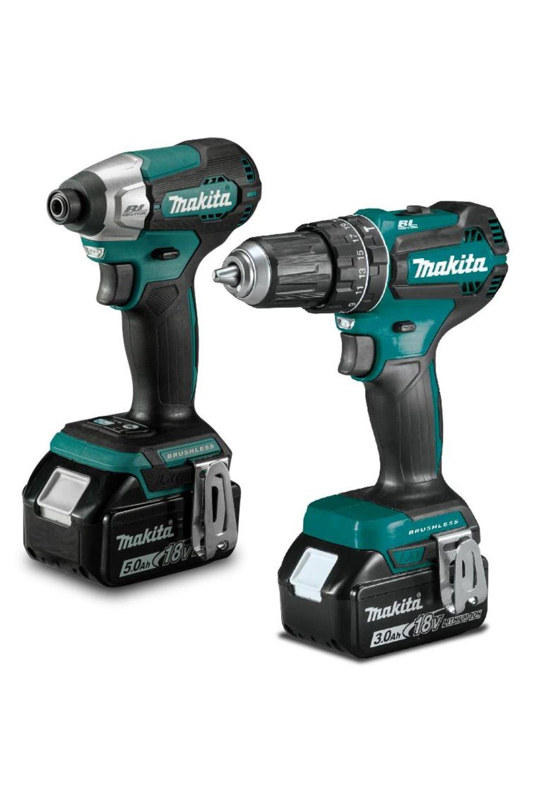KIT MAKITA DLX2416YX2 18V TALADRO PERCUTOR +ATORNILLADOR IMPACTO-0