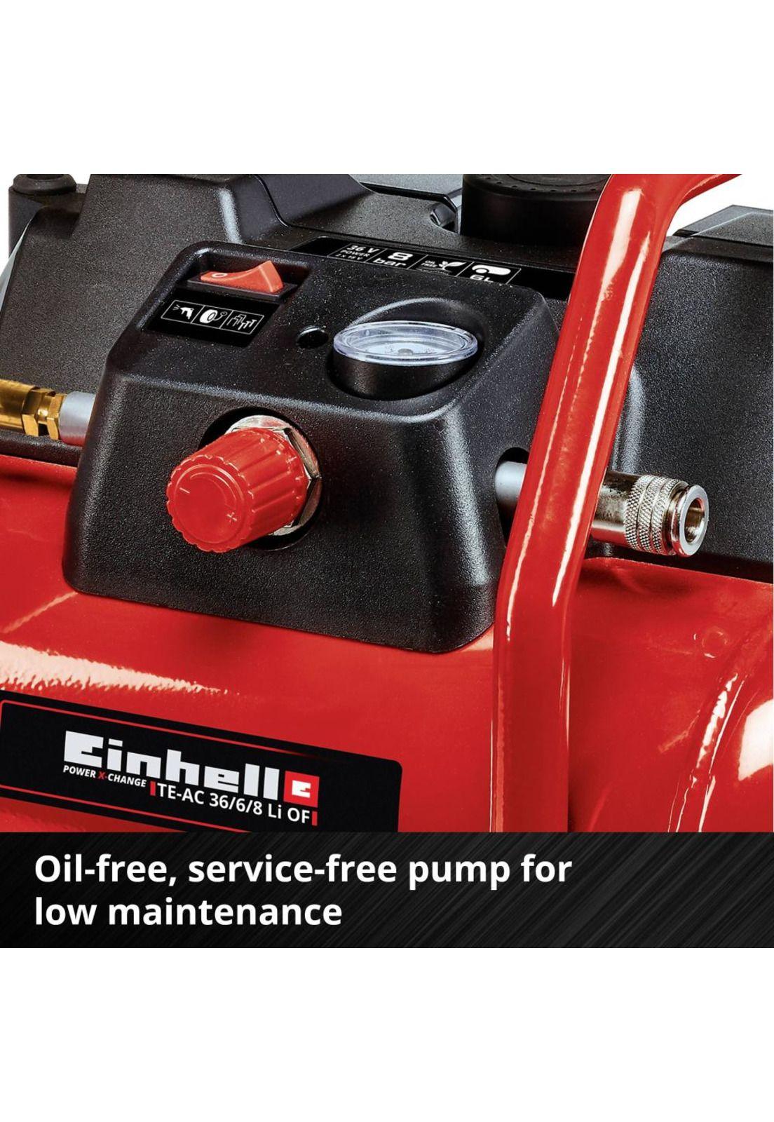 COMPRESOR INALAMBRICO EINHELL TE-AC 36/6/8 LI OF SET SOLO 36V-3