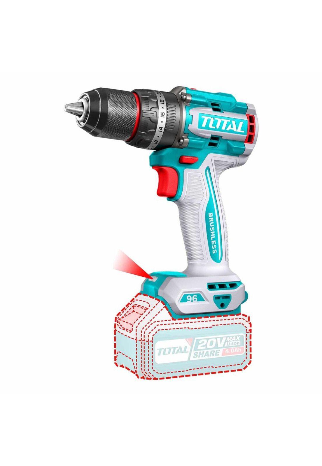 TALADRO PERCUTOR TOTAL 13MM 96NM 20V 2B+C+ACC TIDLI20968-7-2