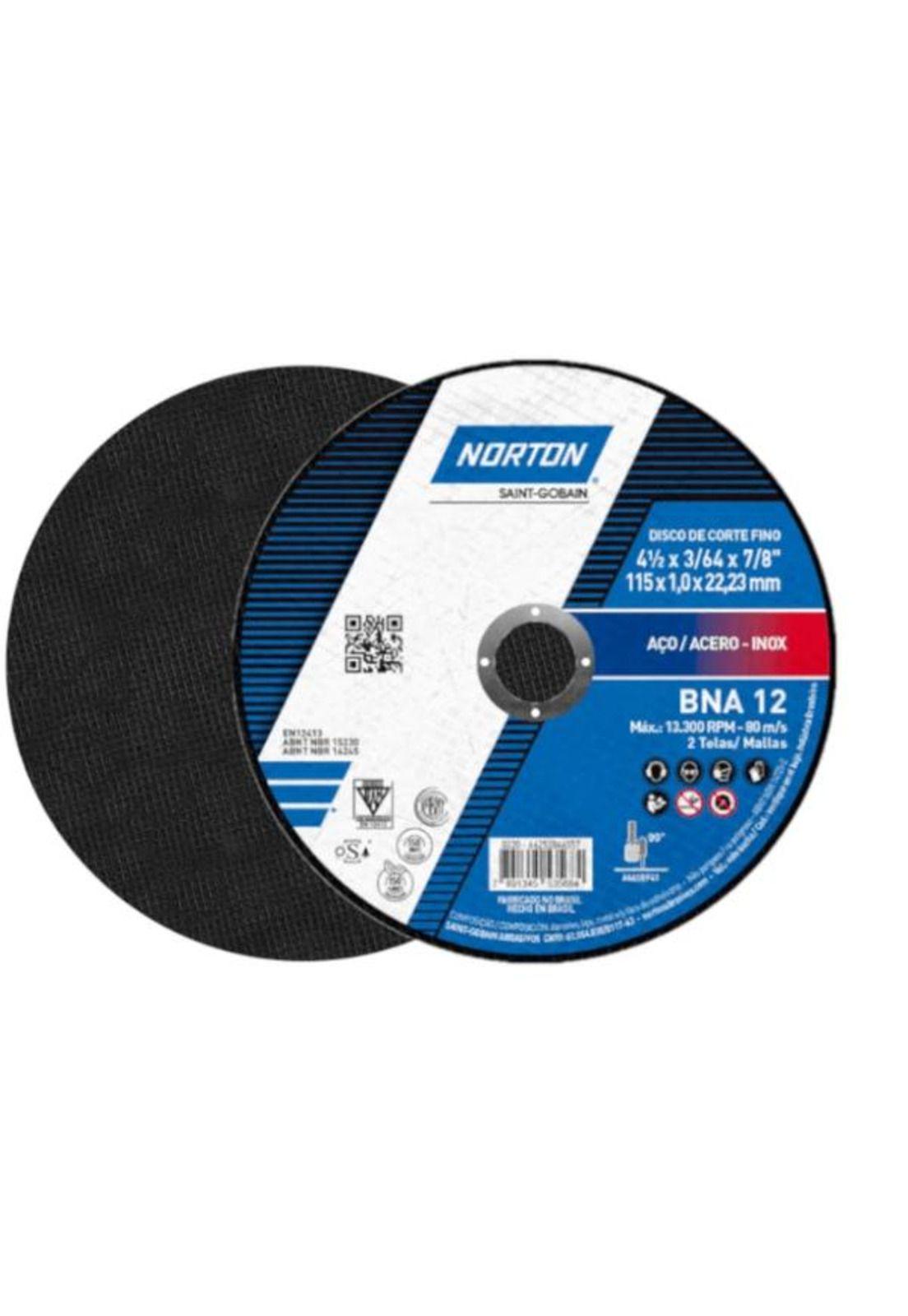 DISCO CORTE INOX FINO 4 1/2 NORTON (115X1.0MM)-2