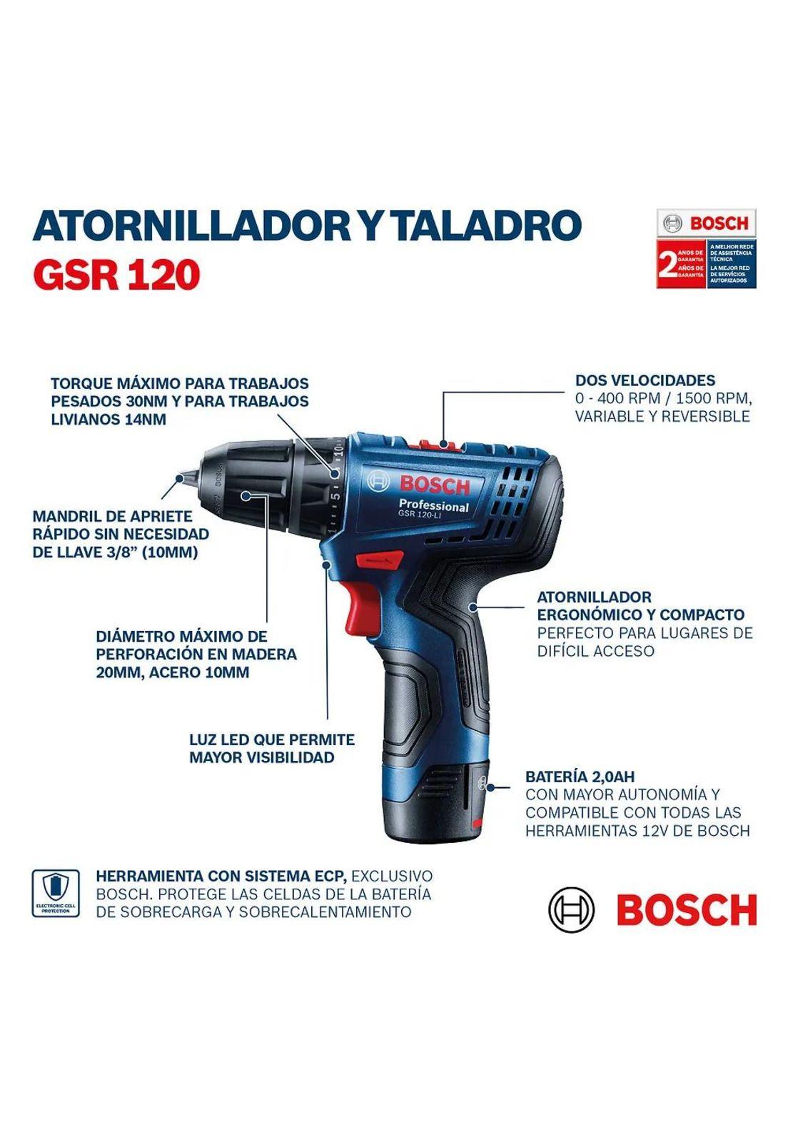 Taladro Atornillador Inalámbrico Bosch Gsr 120 Li  12v-6