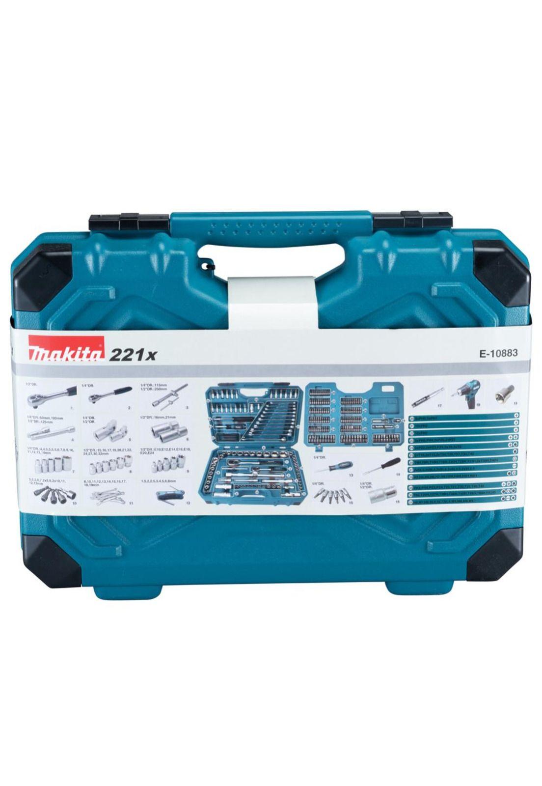 SET MAKITA ACCERIOS Y HERRAMIENTA MANUALES 221 PIEZAS CON MALETA-5