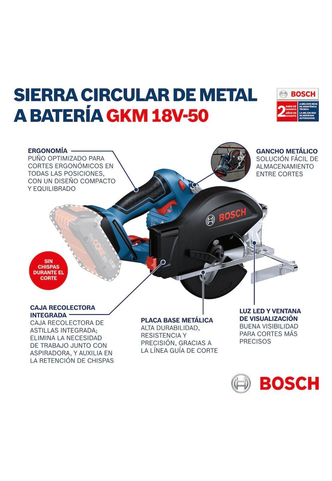 SIERRA CIRCULAR BOSCH GKM 18V-50 5" CAJA SIN CARG. BAT.-8