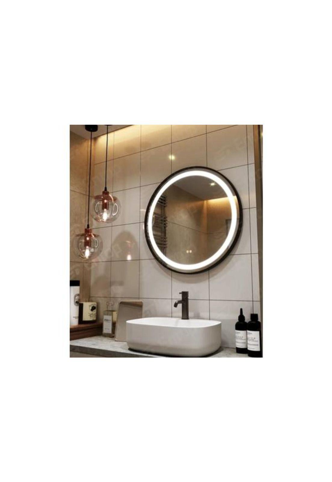 ESPEJO CIRCULAR TAUMM 60CM 3 LUCES LED BORDE NEGRO-3