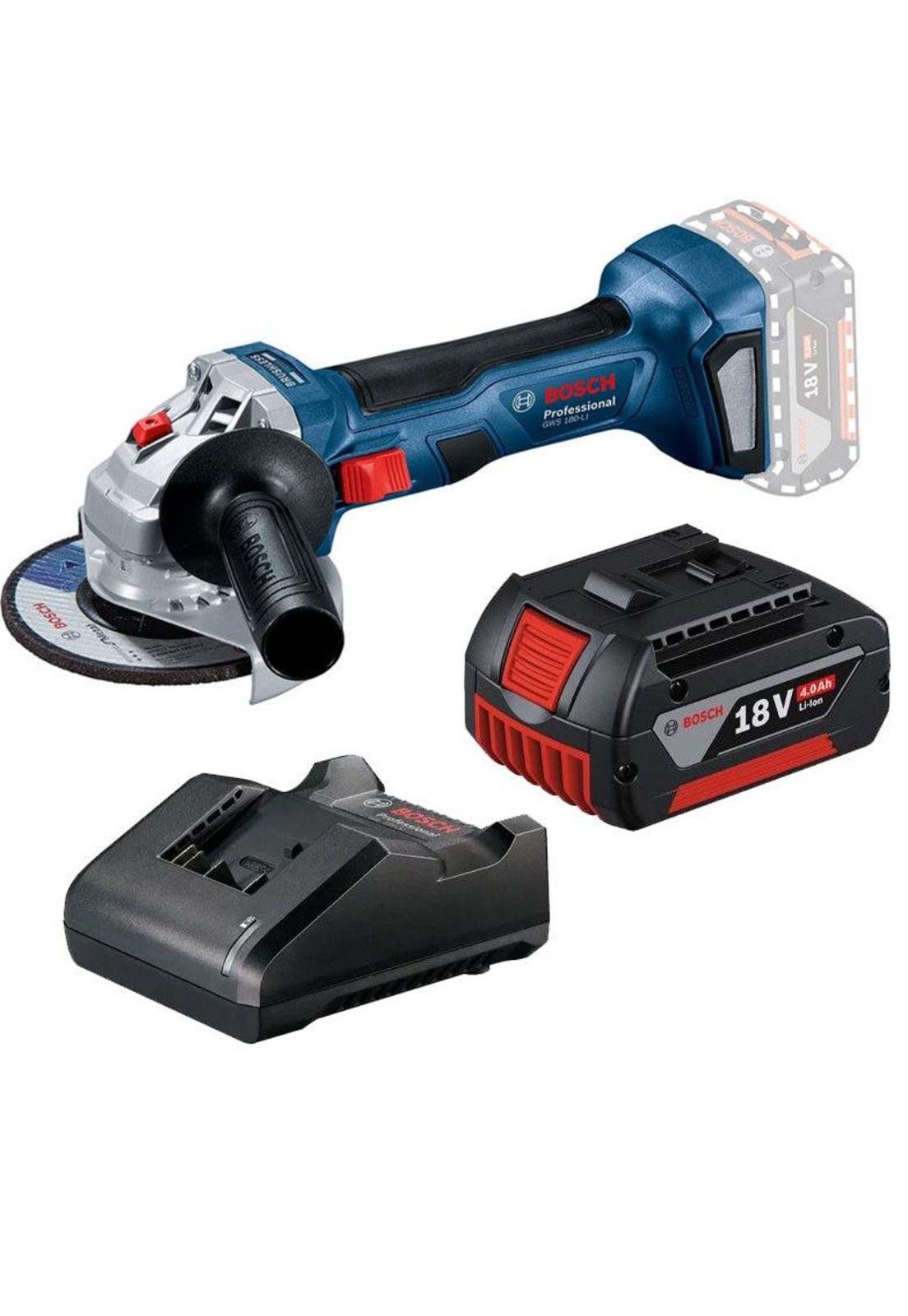 ESMERIL ANGULAR 18V BOSCH GWS 180 7" 1 BAT 4,0AH+CARG-5