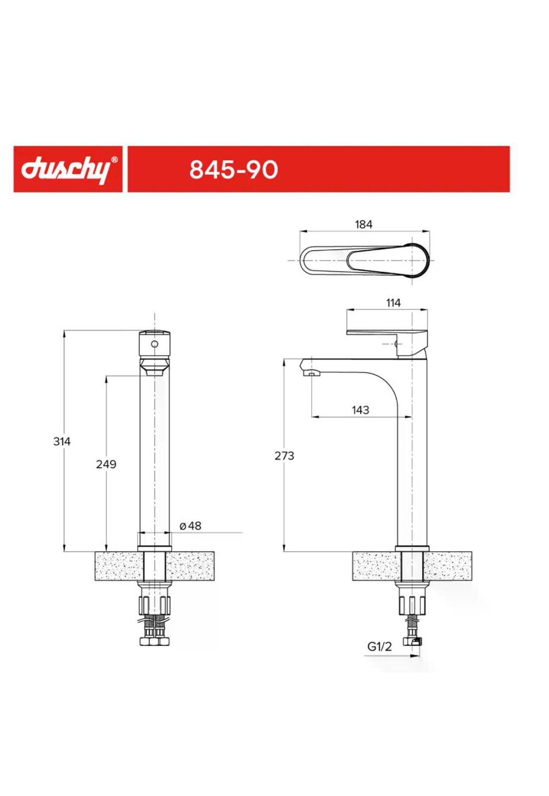 MONOMANDO LAVAMANOS DUSCHY ALTO AREN GUN METAL COO-4