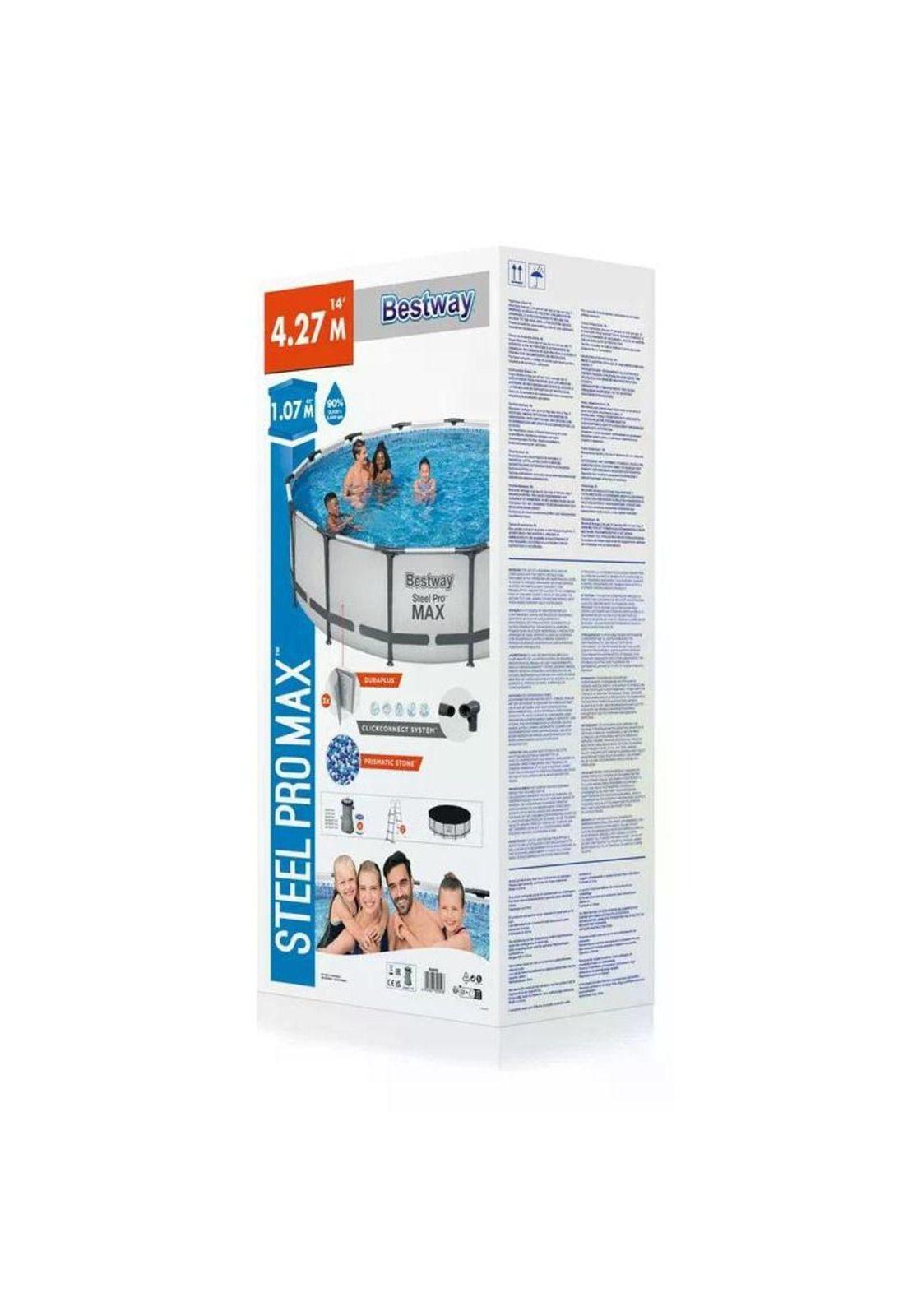 SET PISCINA BESTWAY REDONDA STEEL PRO MAX CON FILTRO 4.27M X 1.07M-5