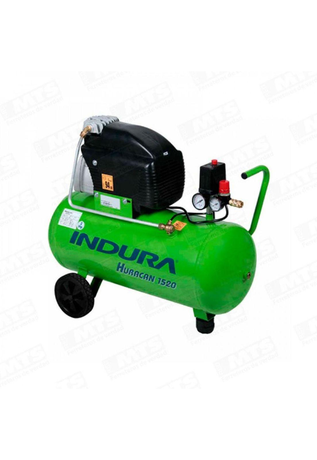 COMPRESOR INDURA 50 LITROS 2HP HURACAN 1520 CON KIT-0