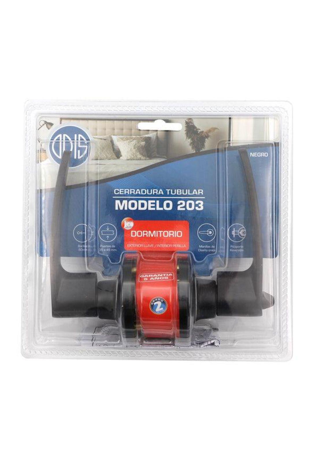 CERRADURA TUB.ODIS 203 MANILLA DORM NEGRO BT-5
