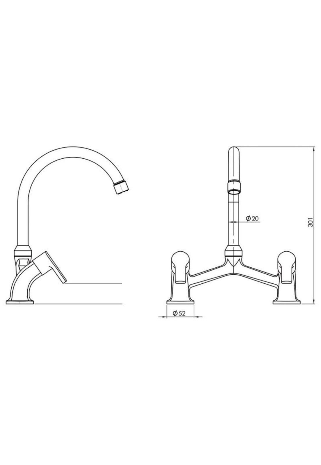 COMBINACION LAVAPLATO TIPO V BOGEN NEGRO M-2