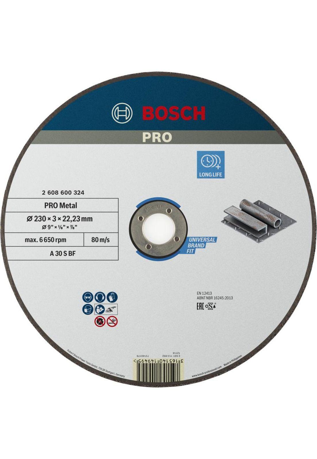 DISCO CORTE,CENT/DEPR.9"X7/8",3MM GR30 BOSCH-0
