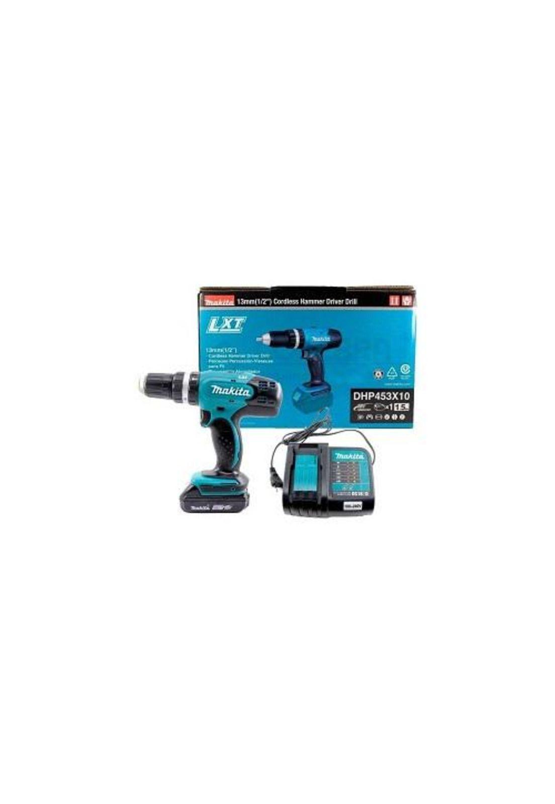 TALADRO PERCUTOR 13MM MAKITA DHP453 18V + BAT 1.5AH + CARG-3