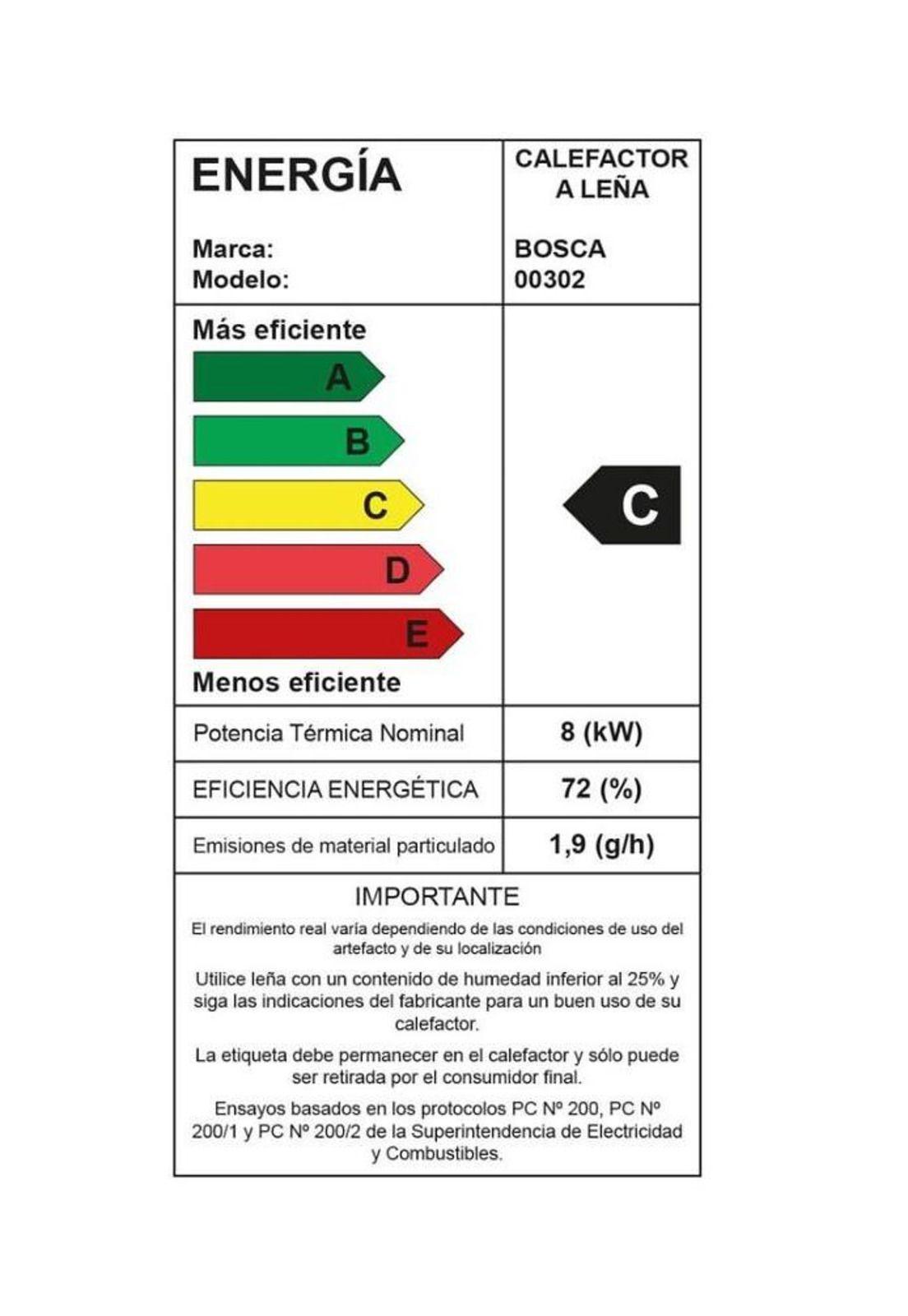 CALEFACTOR BOSCA A LEÑA LIMIT 350-6
