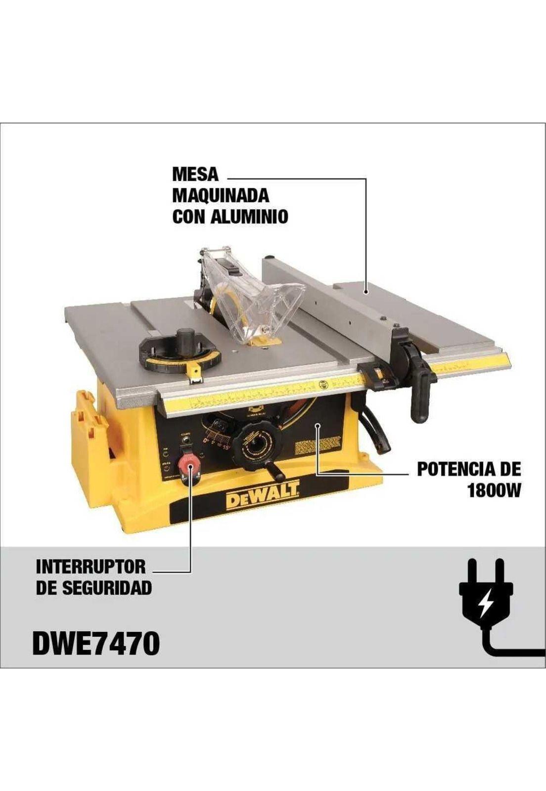 SIERRA BANCO DE 10" DEWALT 1800W DWE7470-B2C-6