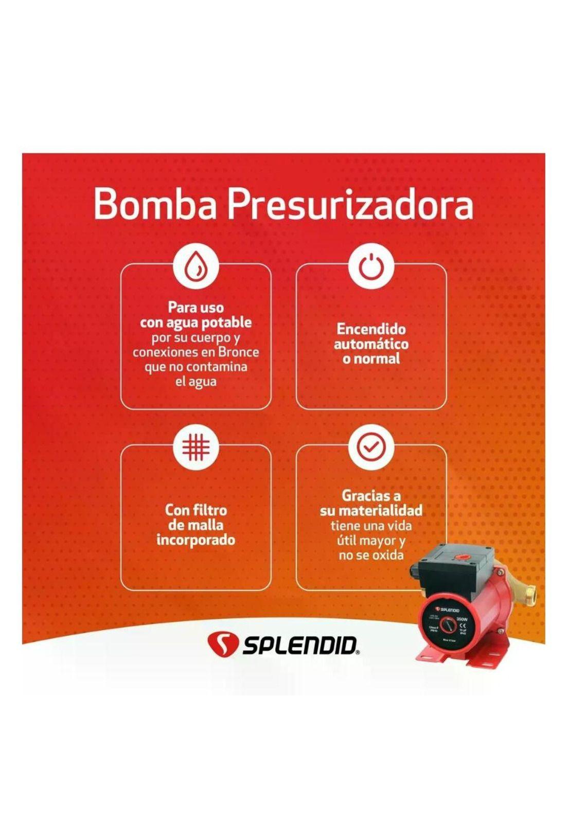 Bomba Recircular  Presurizadora Splendid BRS-350 300w-5