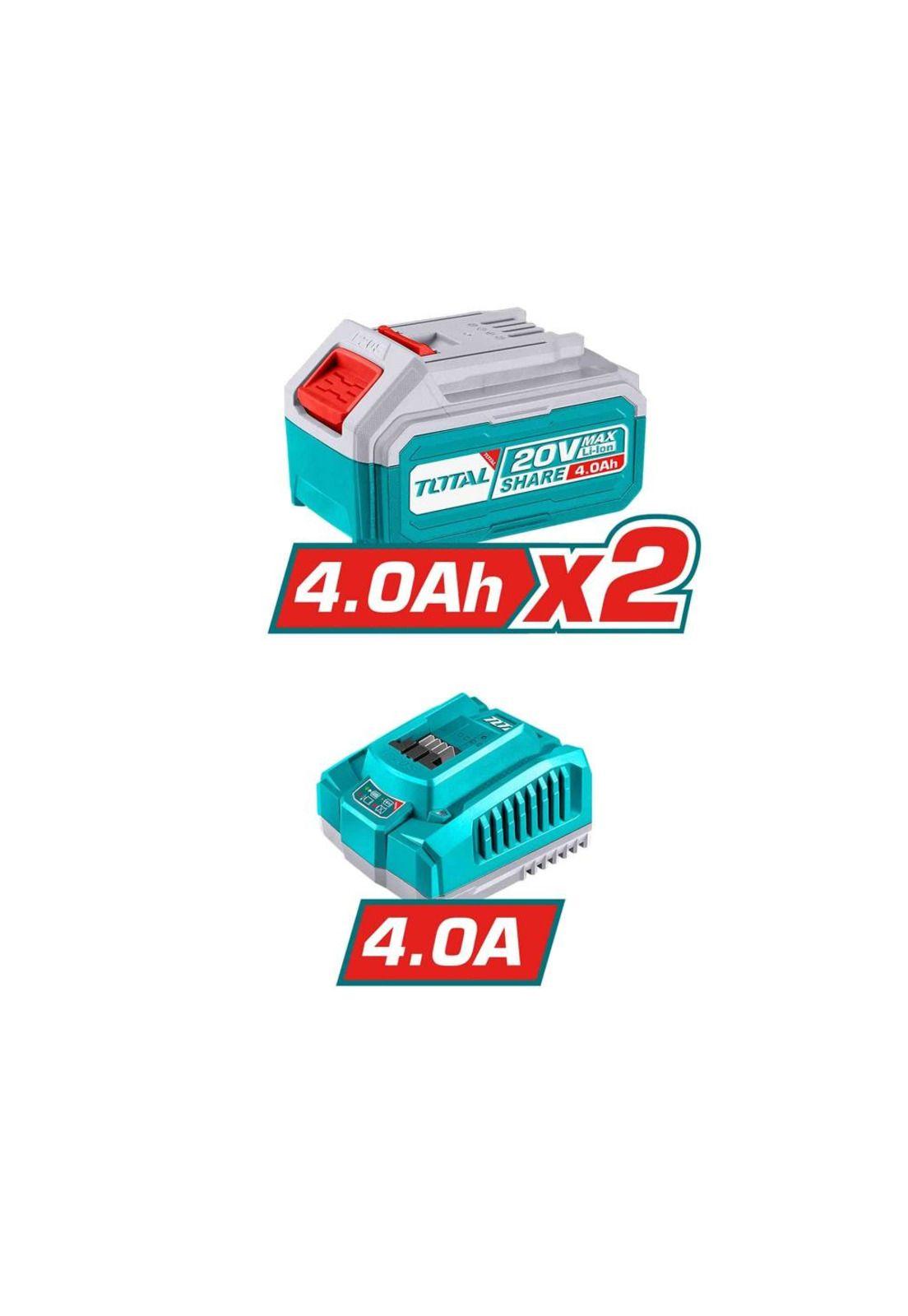 TALADRO PERCUTOR TOTAL 13MM 96NM 20V 2B+CARG+ACC TIDLI20968-4