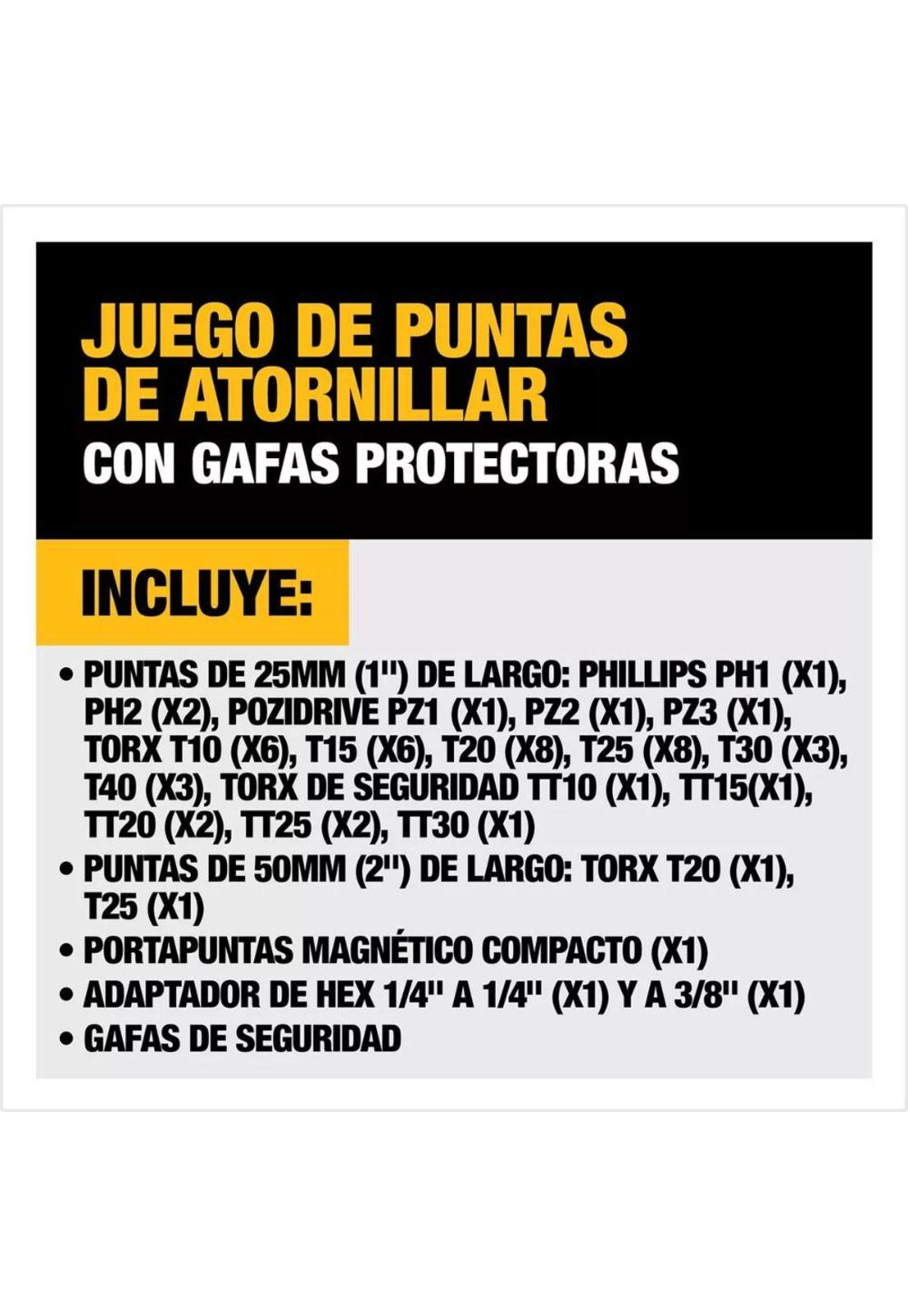 SET DEWALT DT71550-QZ 52 PZAS P-ATORNILLAR +LENTES OSCUROS-3