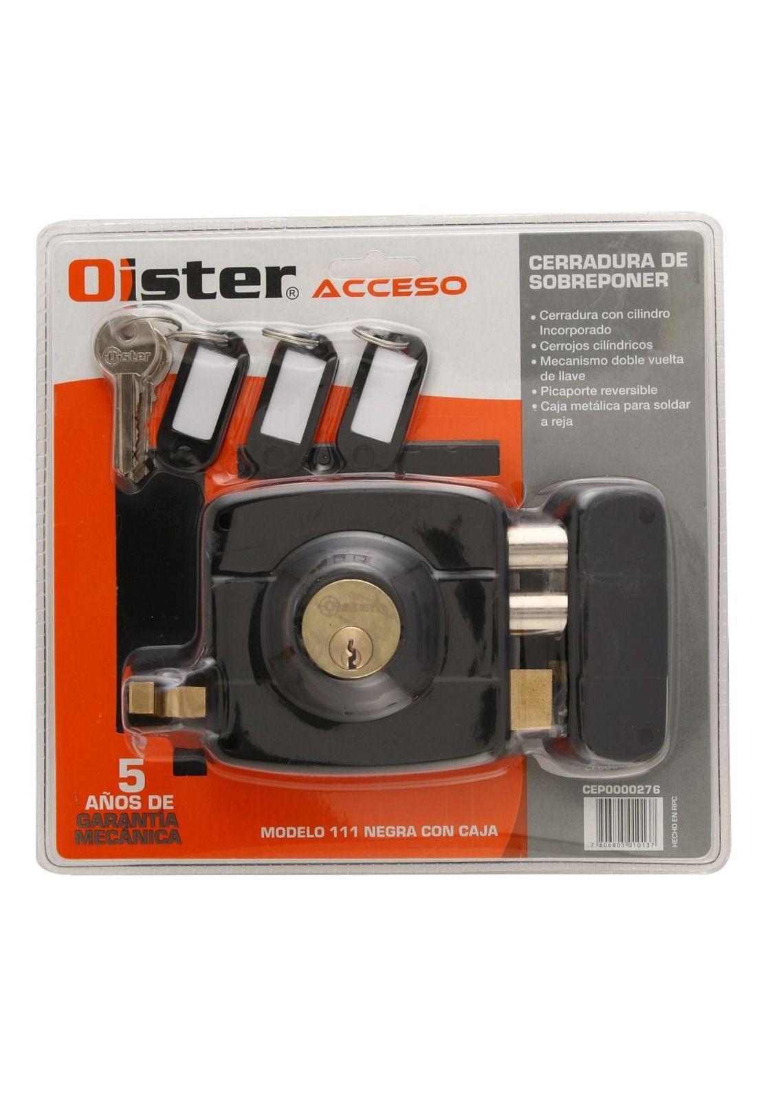 CERRADURA SOBREPONER OISTER 111 NEGRO CON CAJA METALICA-3