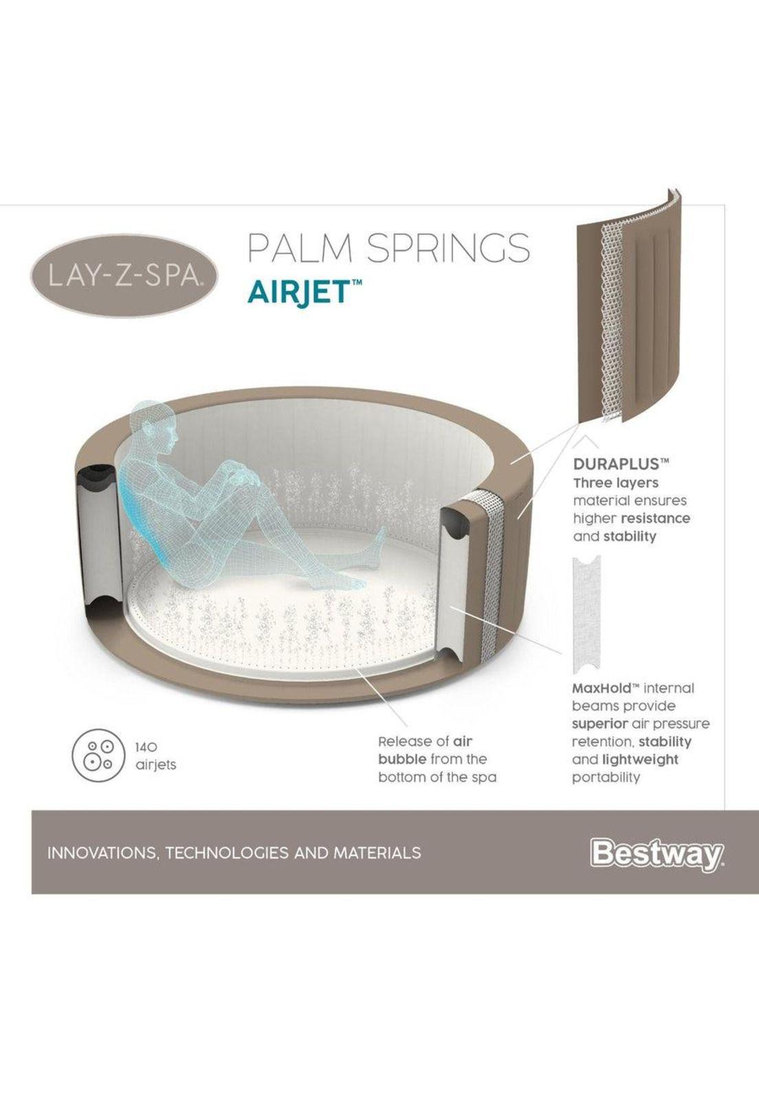 SPA JACUZZI INFLABLE BESTWAY PALM SPRING AIRJET 6 PERSONAS 196 x 71-6