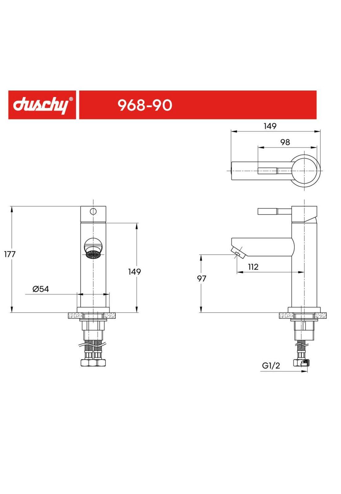 MONOMANDO DUSCHY BAJO STAL CROMO P/LAVAMANOS-4